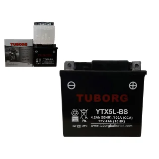 Akumulator Motocyklowy TUBORG AGM YTX5L-BS 12V 4AH 100A